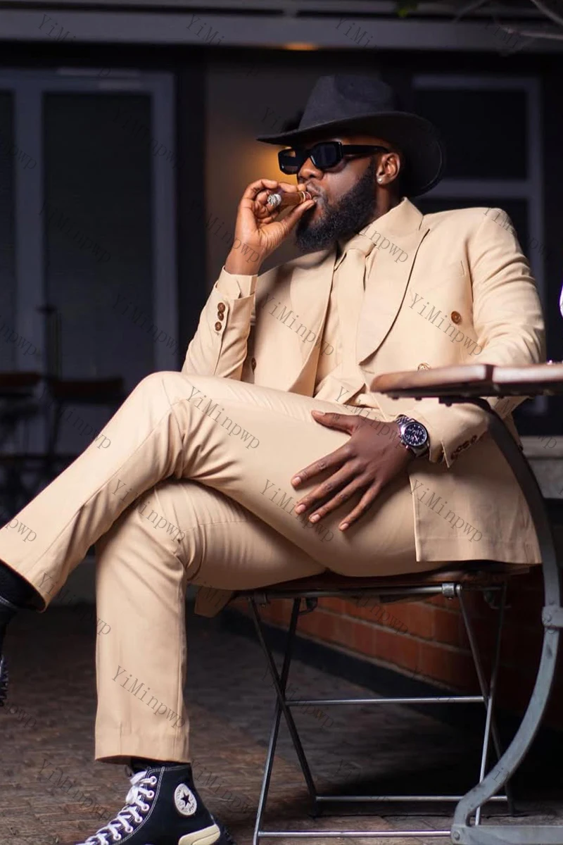 Yiminpwp мужские костюмы цвета слоновой кости - Фотография_2