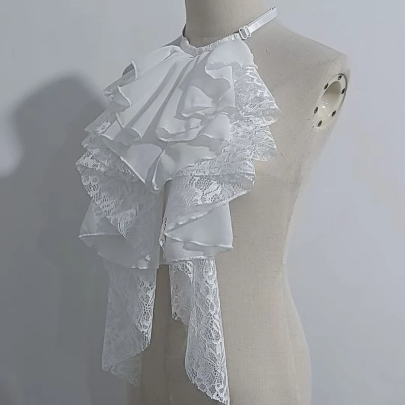 Съемный кружевной многослойный рюшами с искусственным воротником - Фотография_4