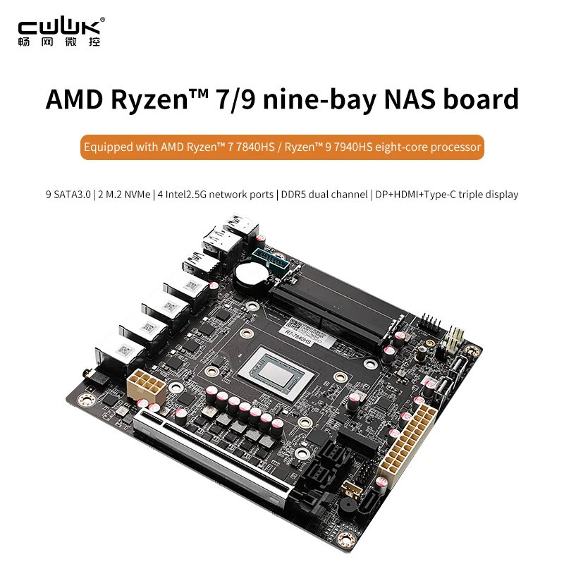 Cwwk amd 8845hs 8-ступенчатая/9-ступенчатая материнская плата nas/usb4/40g