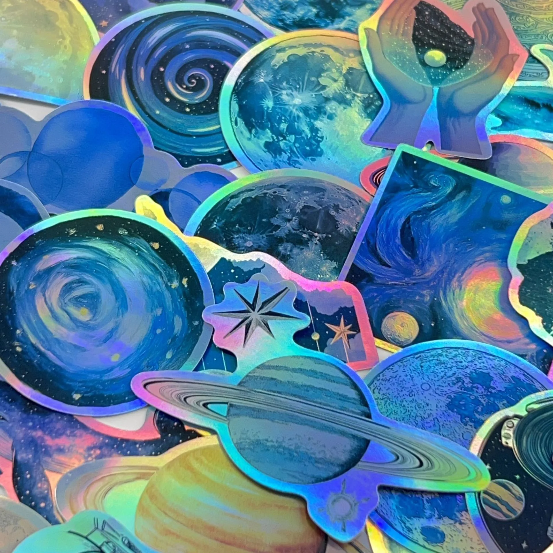 Крутые темно-синие лазерные наклейки для космического пространства - Фотография_2