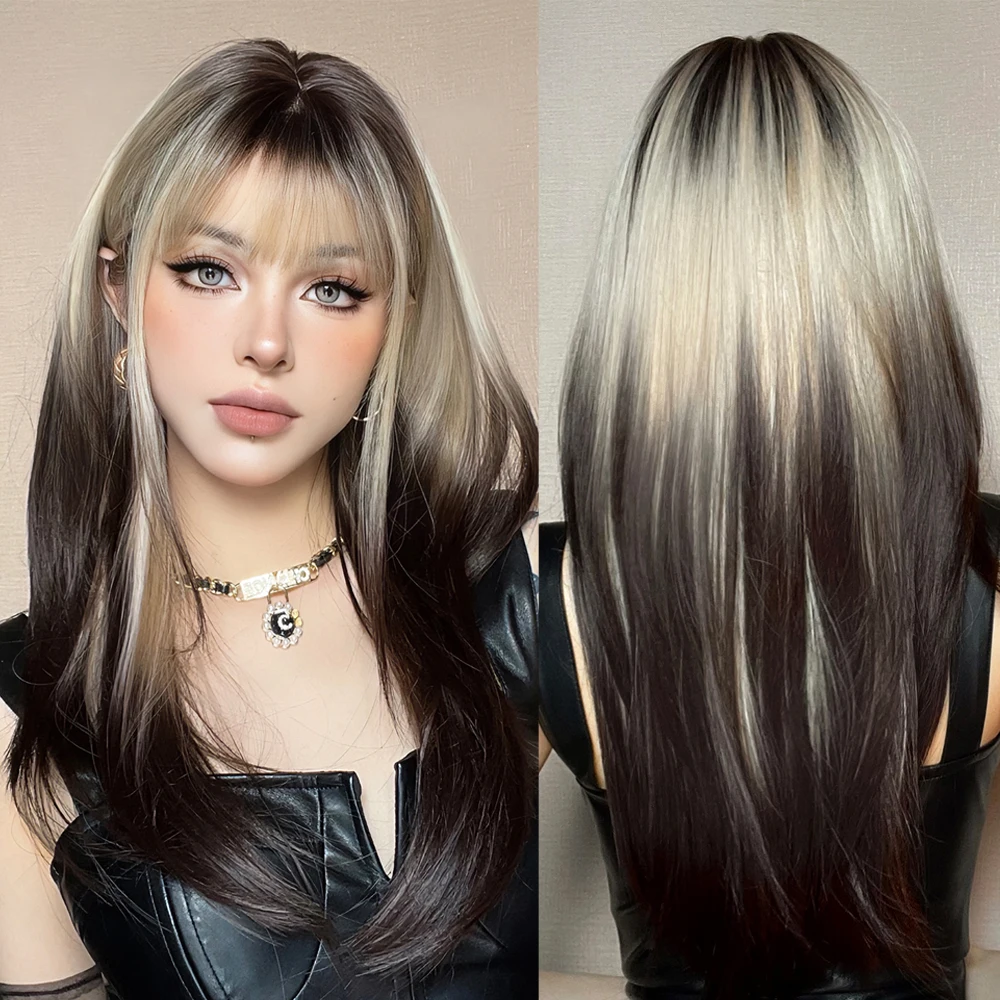 Ombre синтетические прямые женские волосы для косплея