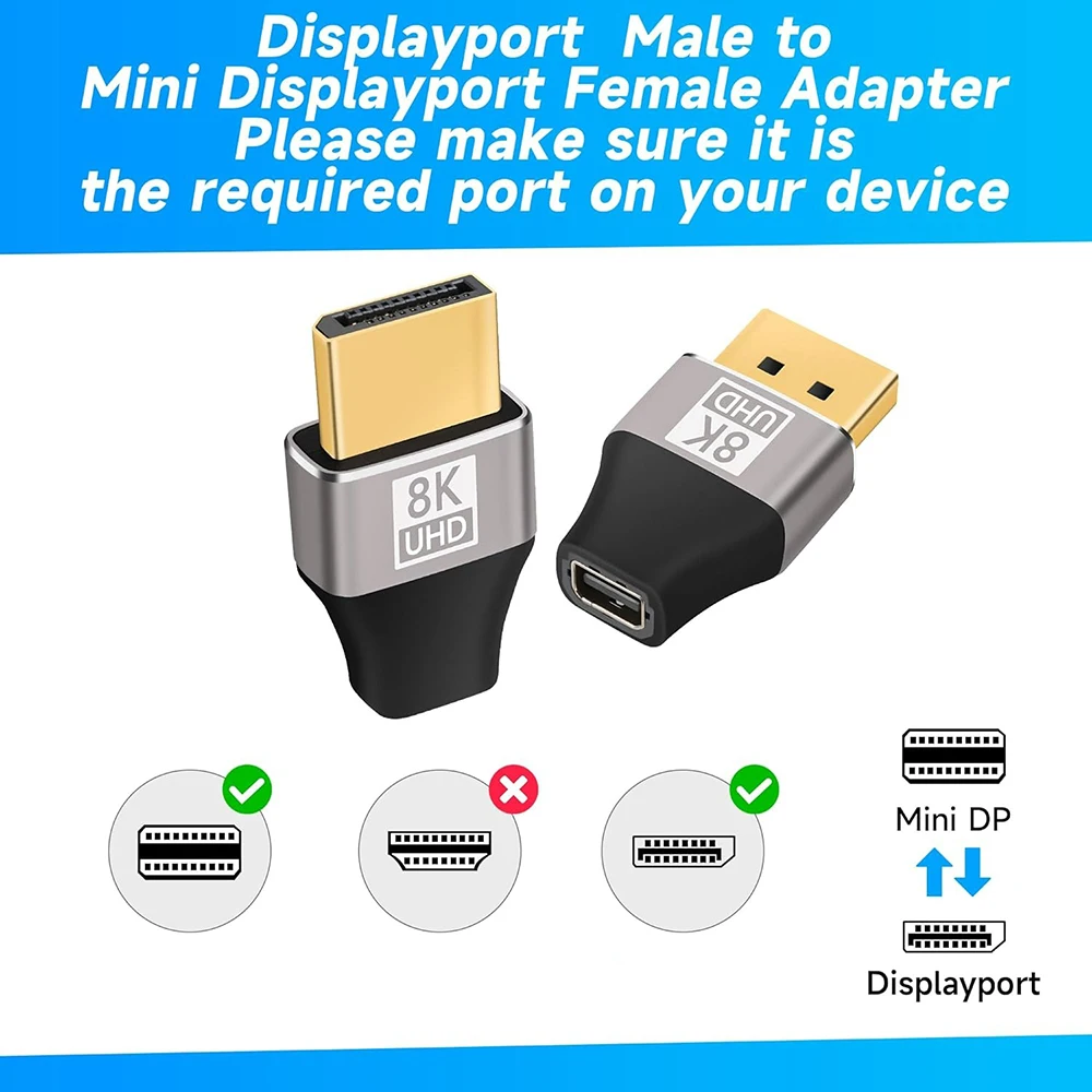 Адаптер mini displayport-displayport 8k60hz dp2 - Фотография_2