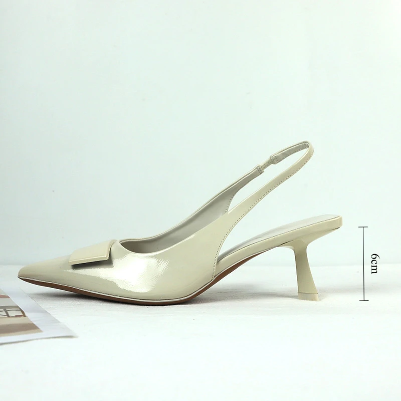 Летние белые остроконечные босоножки на высоком каблуке - Фотография_6