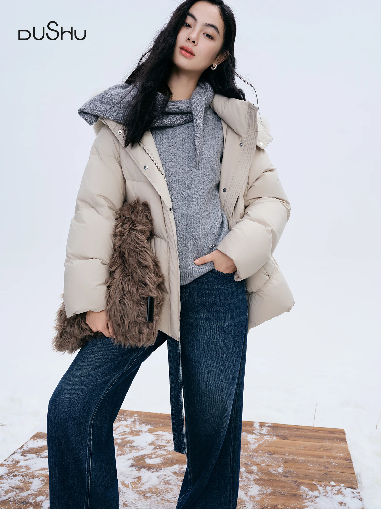 Dushu пуховик длинный и короткий