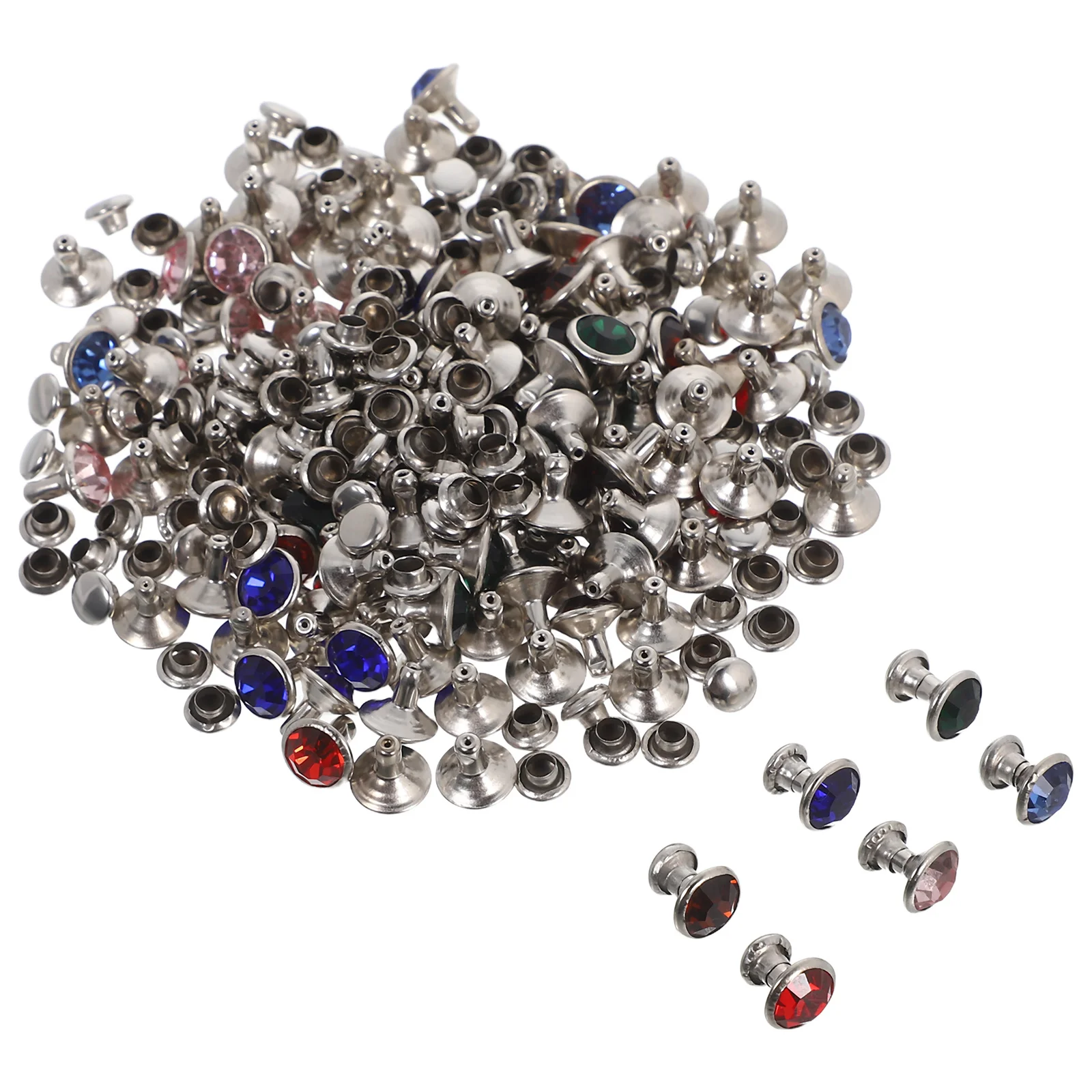 8 мм заклепки со стразами сверкающие