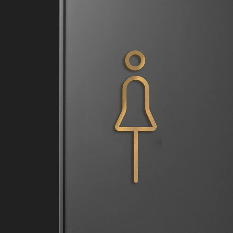 Табличка для туалета цвета черного золота - Фотография_5