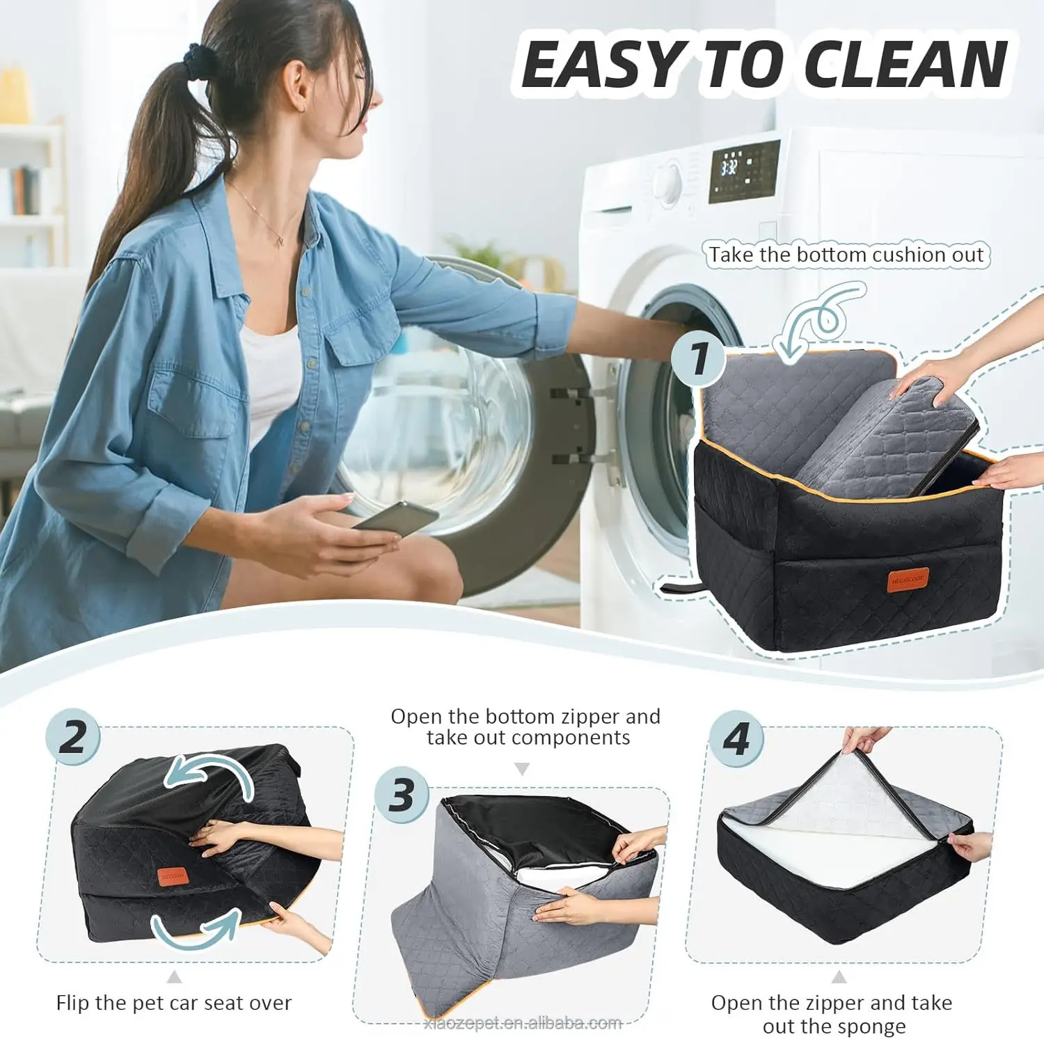 Моющееся автомобильное сиденье для собак на открытом воздухе - Фотография_4