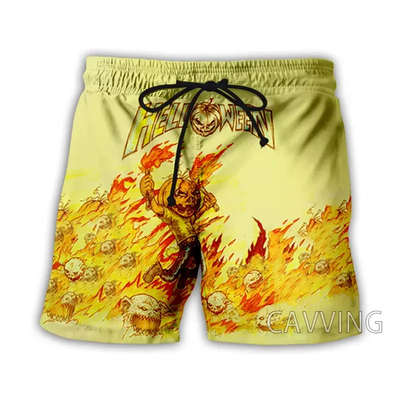Летние пляжные шорты с 3d принтом helloween band
