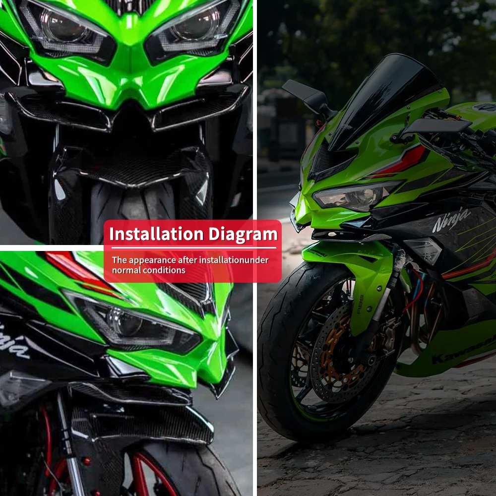 Для kawasaki zx-4r zx-4rr переднее крылышко из углеродного волокна - Фотография_3