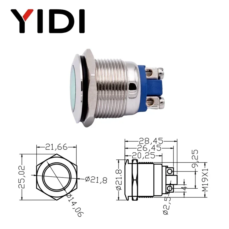 19 мм металлический светодиодный индикатор - Фотография_6