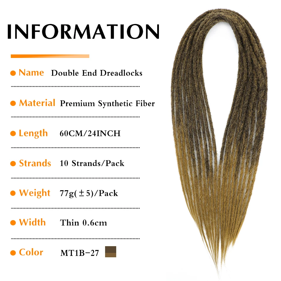 Коричневые двусторонние дреды с эффектом омбре - Фотография_5