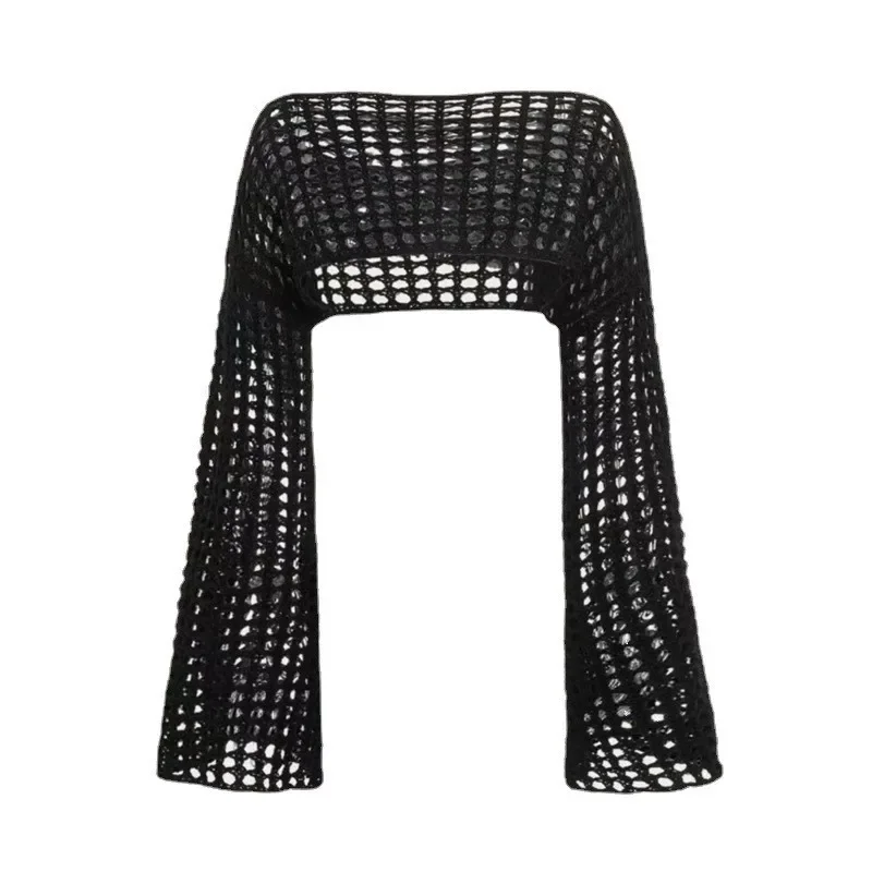 Женский y2k вязаный крючком укороченный