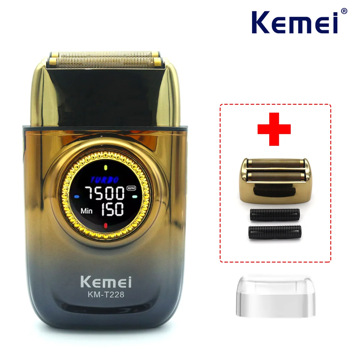 Kemei km-t228 мужской станок для бритья со светодиодным дисплеем