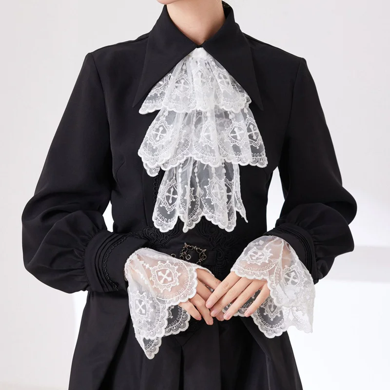 Элегантный кружевной многослойный шарф с рюшами