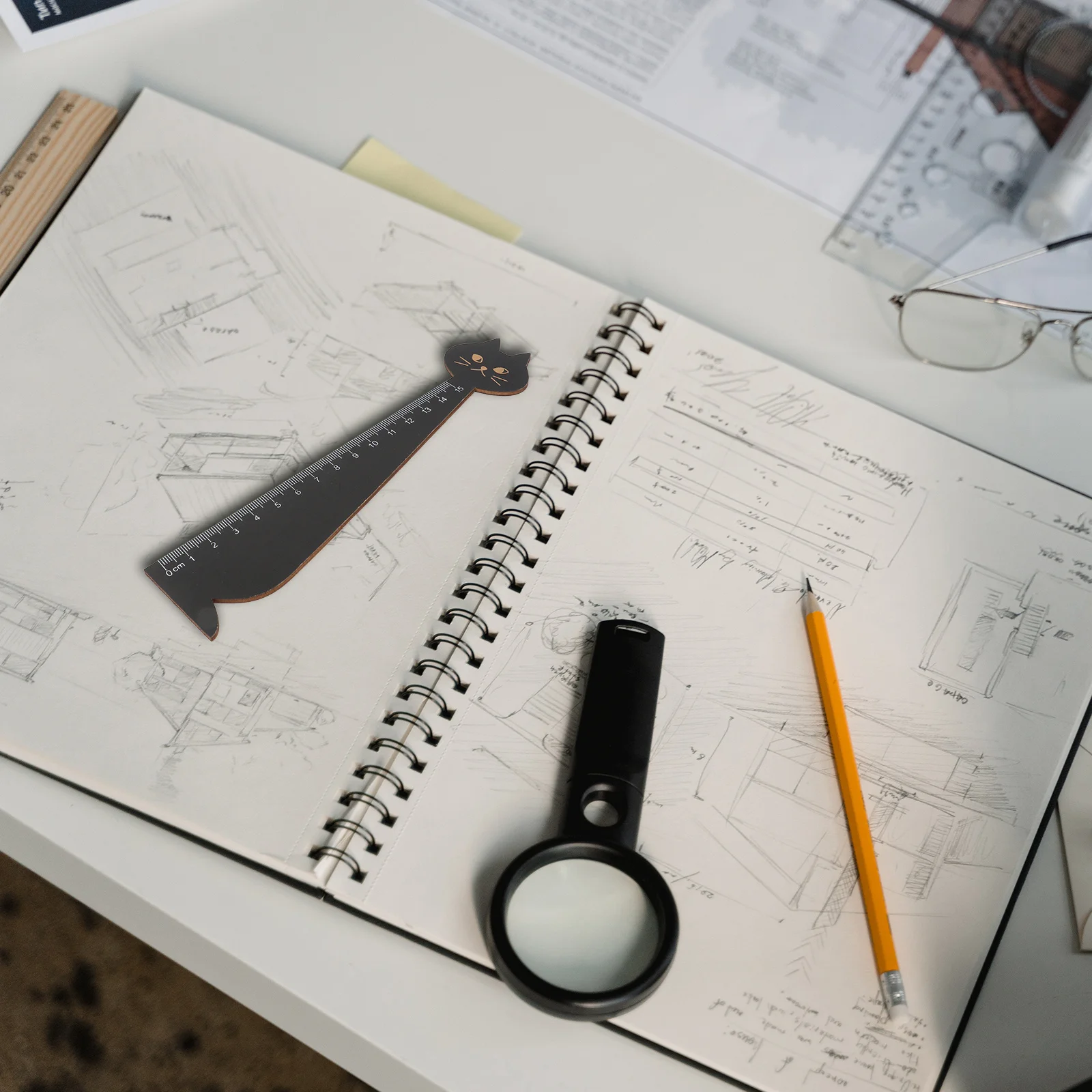 Линейка с рисунком кота