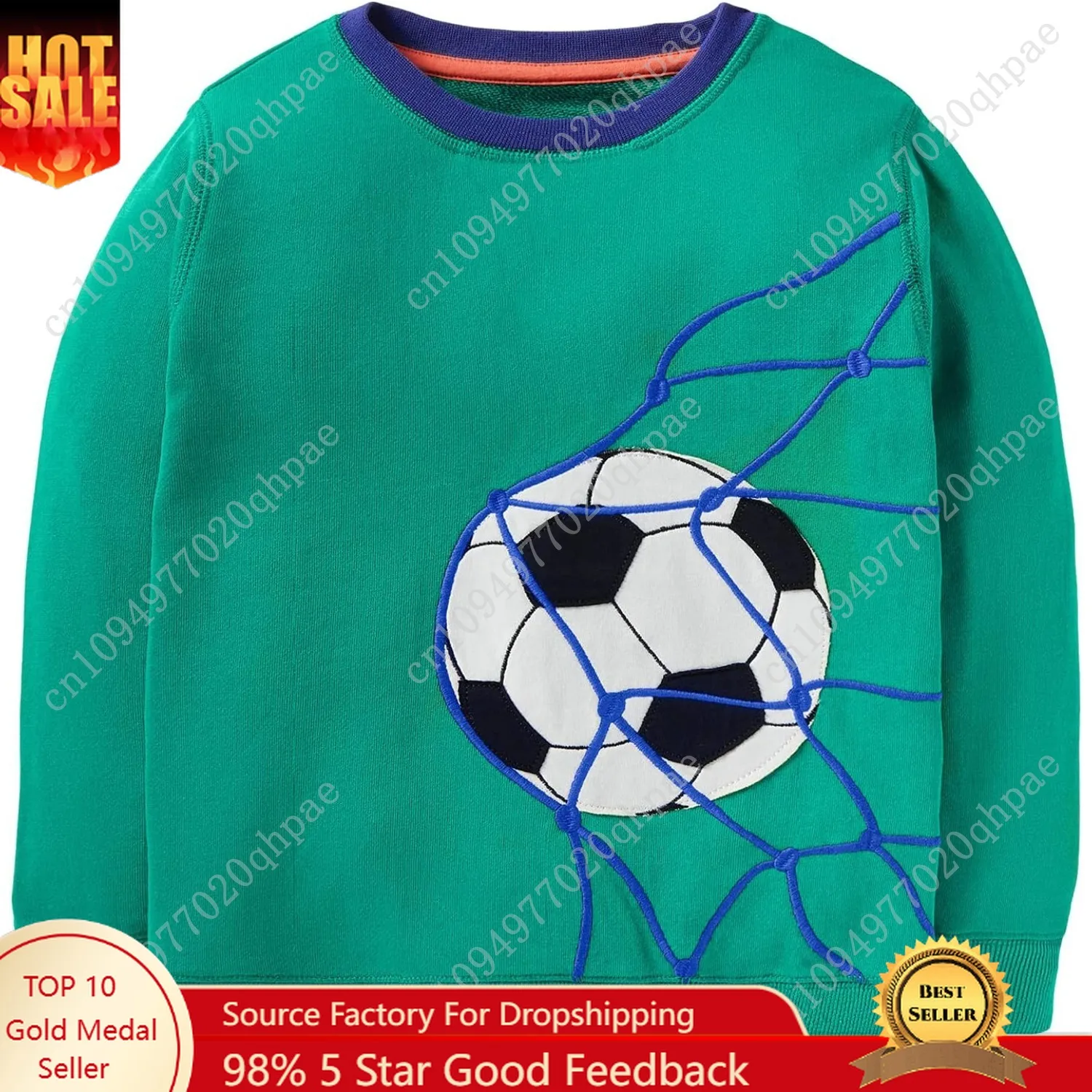 Хлопковая толстовка с круглым вырезом для маленьких мальчиков