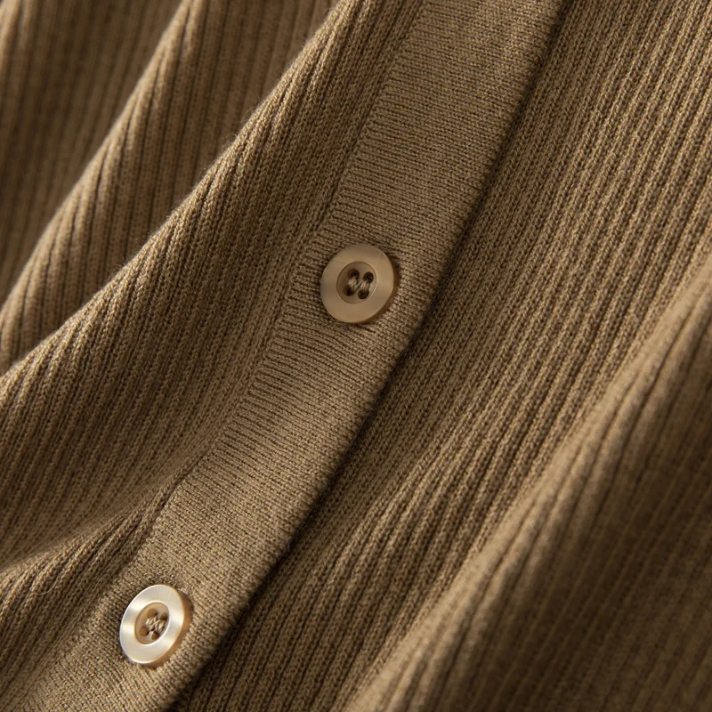 Камвольная тонкая шерстяная простая рабочая одежда с воротником-поло - Фотография_6