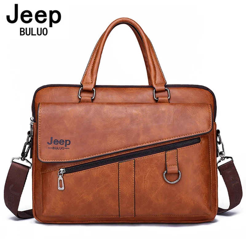 Мужской портфель из спилковой кожи jeep buluo