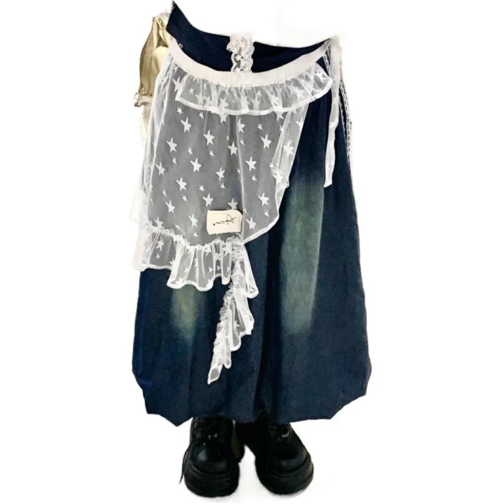 Винтажная кружевная мини-юбка со звездами - Фотография_4