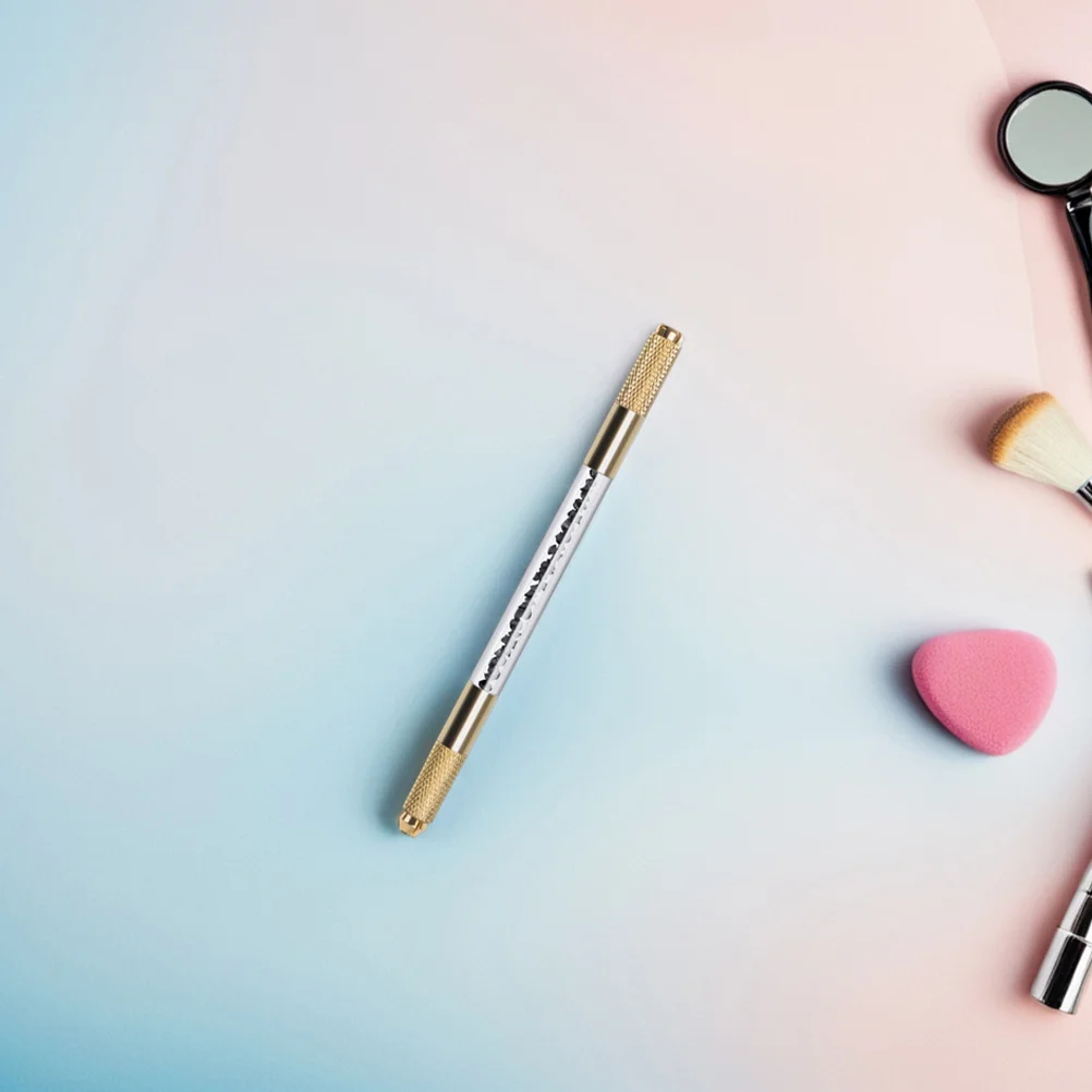 Двусторонняя ручка для татуировки бровей со стразами - Фотография_4