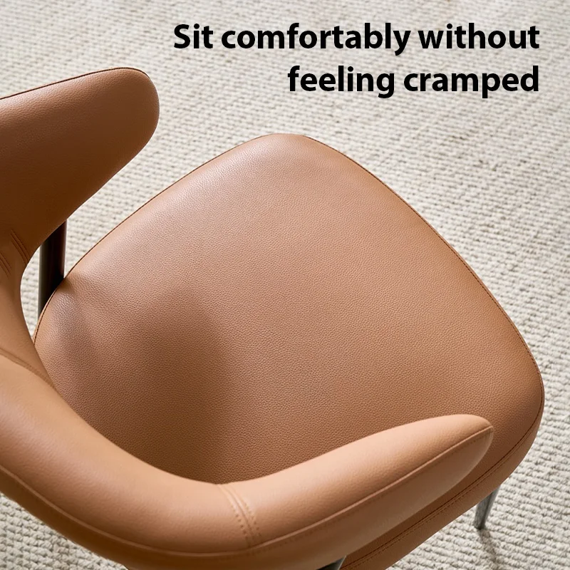 Мягкие обеденные стулья со спинкой и запахом со стальным каркасом - Фотография_4