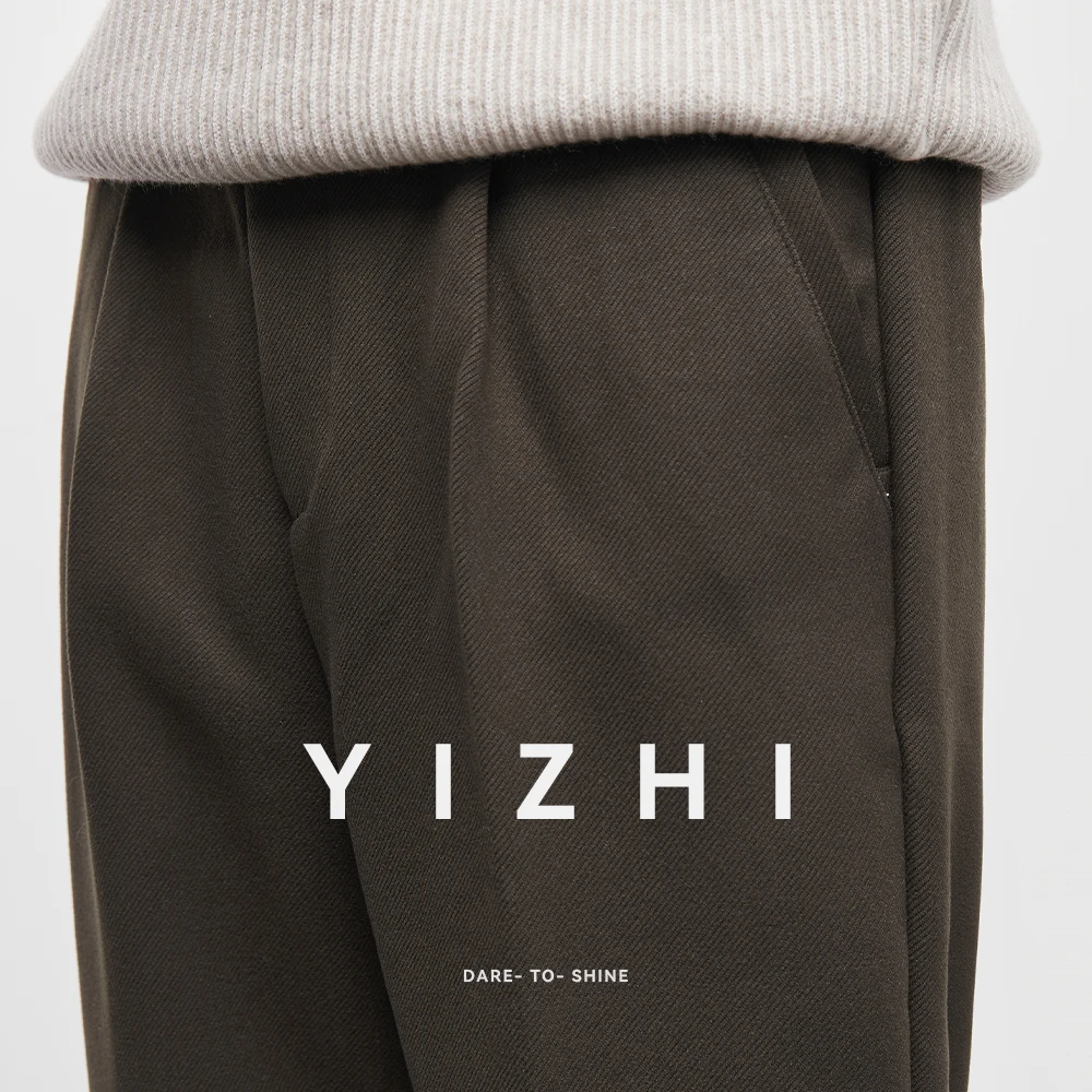 Модные мужские повседневные брюки из утепленной шерсти - Фотография_6