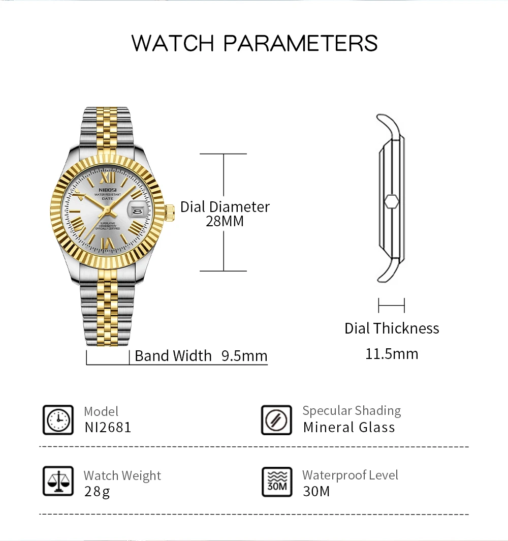 Nibosi 2pcs couple watches 30m - Фотография_3