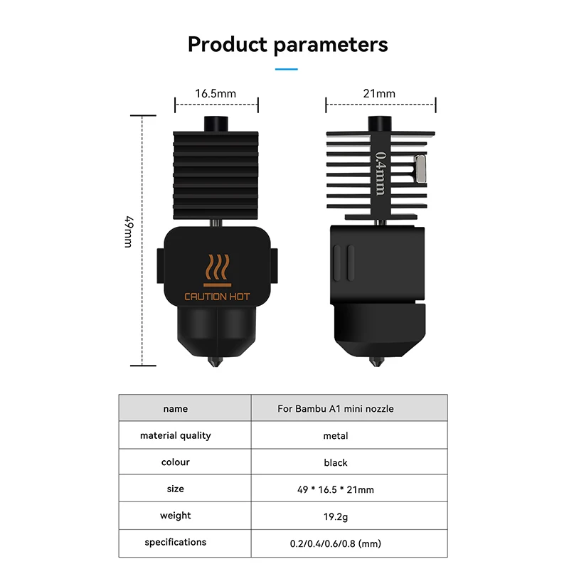 Для bambu lab a1 mini hotend kit с соплом из закаленной стали 0 - Фотография_6
