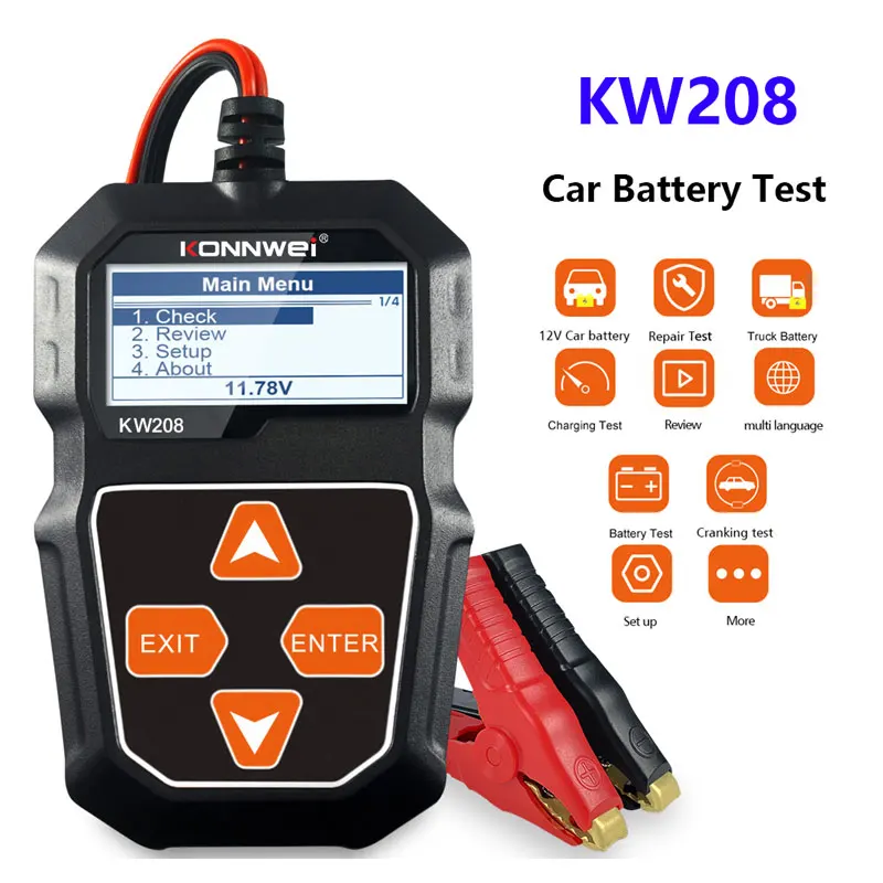 Konnwei kw208 12 в тестер автомобильного