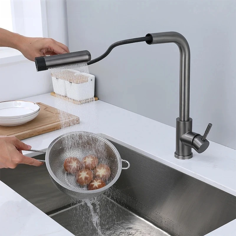 6-режимные серые кухонные смесители