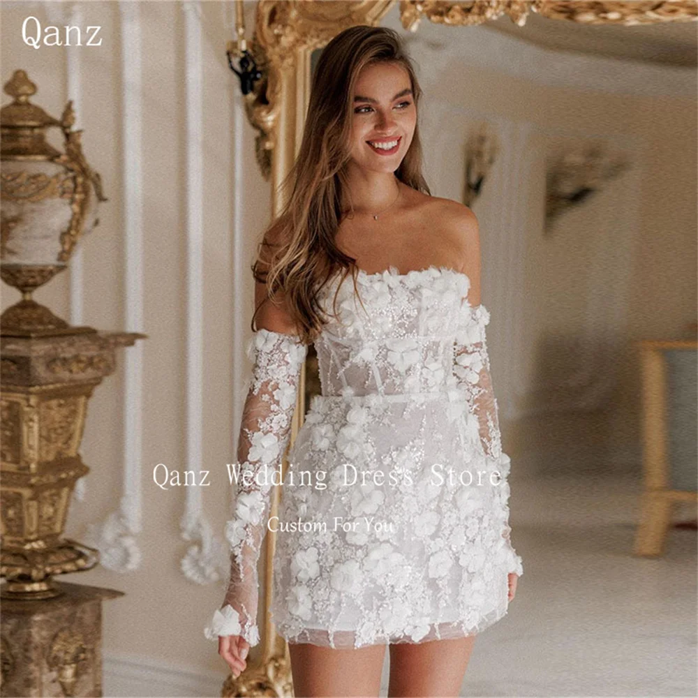 Короткие свадебные платья qanz