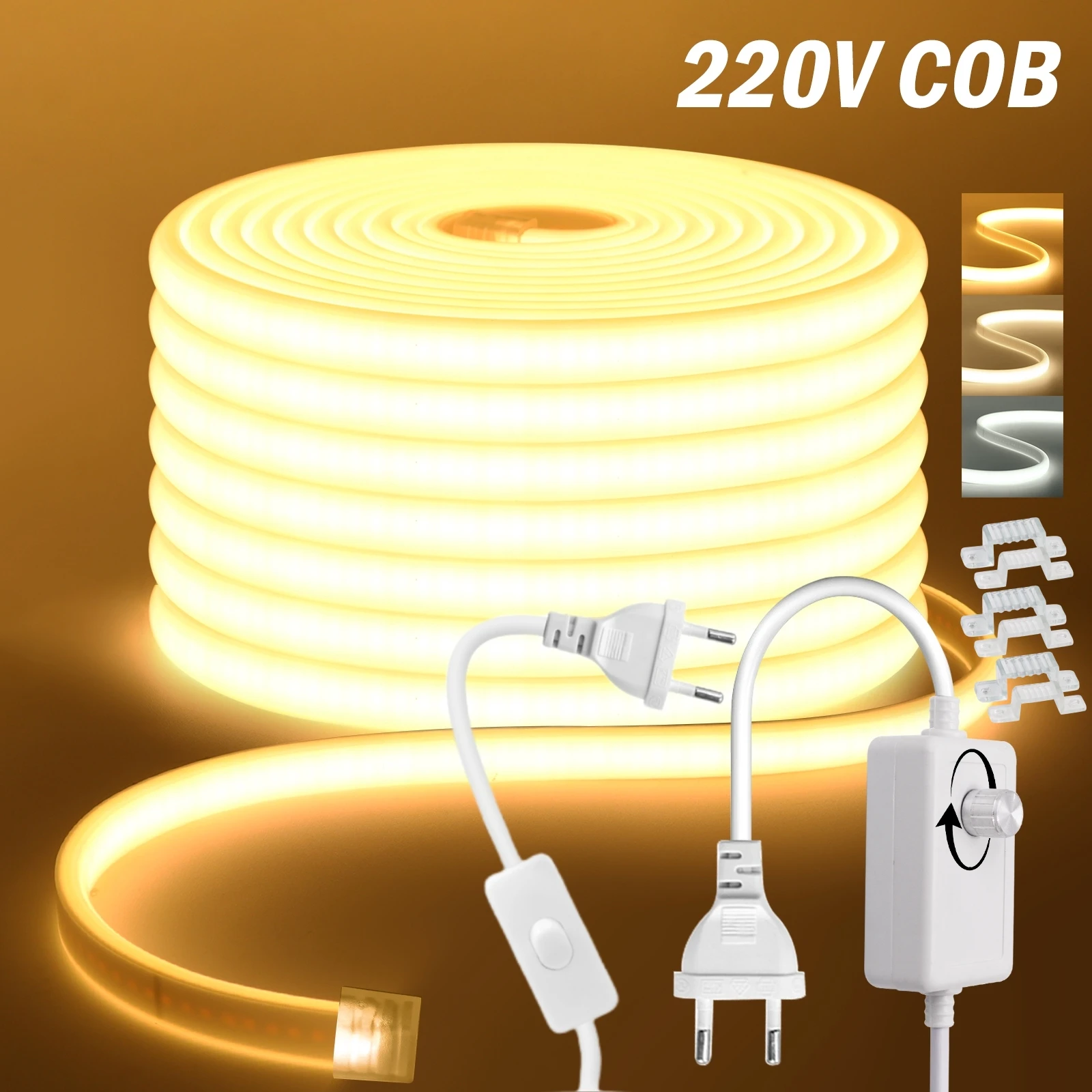 Светодиодная лента cob с переключателем