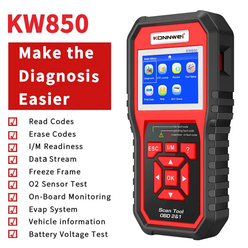Konnwei obd2 kw850 автомобильный сканер obd 2 - Фотография_4