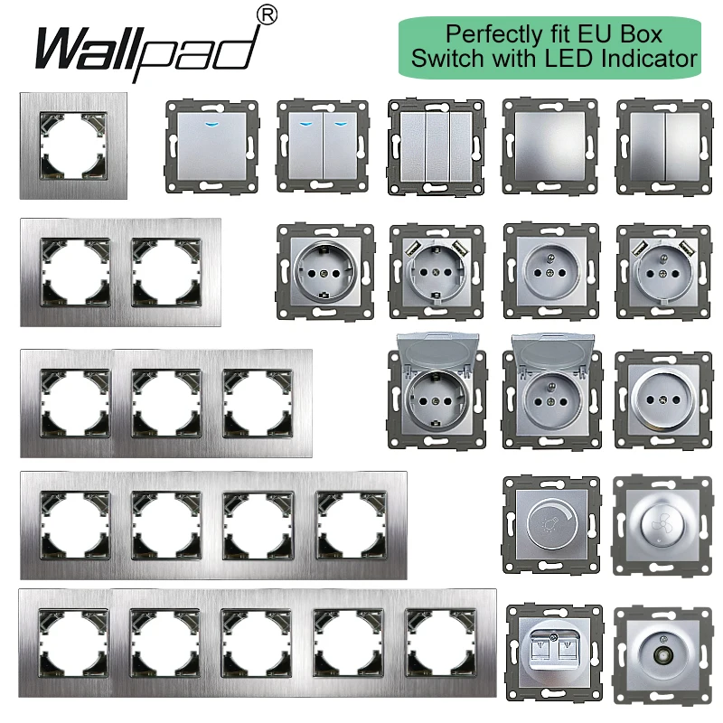 2-полосный переключатель wallpad eu 1 с темным светом - Фотография_2