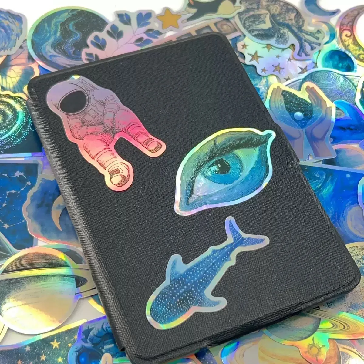 Крутые темно-синие лазерные наклейки для космического пространства - Фотография_4