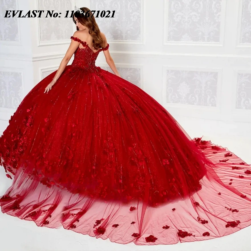 Evlast красное платье quinceanera по индивидуальному заказу - Фотография_4