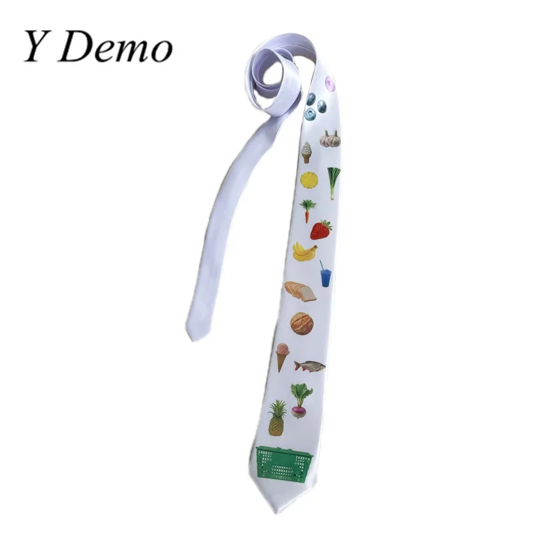 Y demo y2k милые длинные галстуки с принтом фруктов и овощей