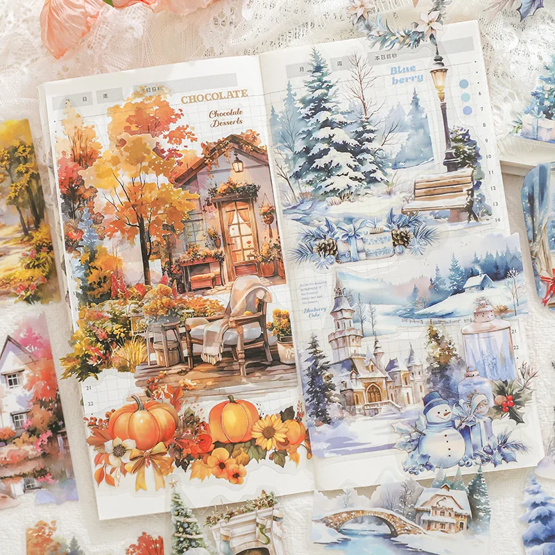 Бумага, тематические наклейки four seasons forest garden - Фотография_4