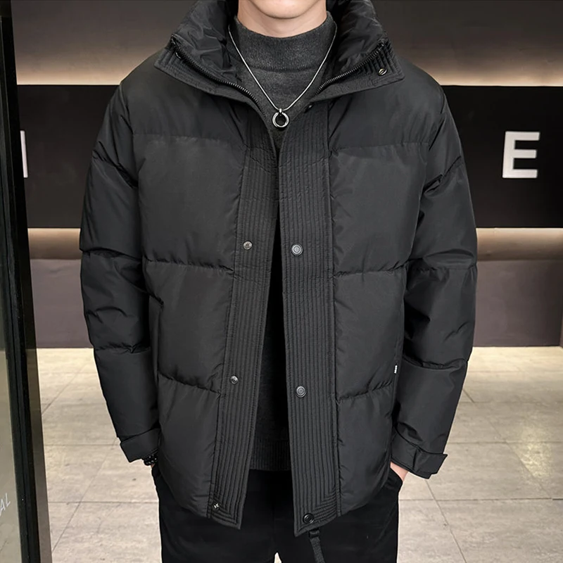 Высококачественные мужские куртки на утином пуху с воротником-стойкой - Фотография_4
