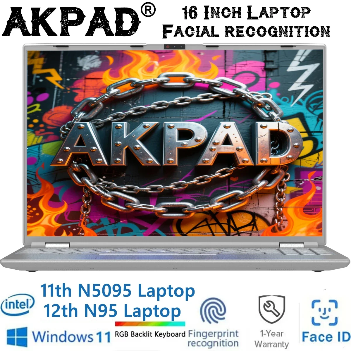 Ноутбук intel с распознаванием лиц n95 n5095 16