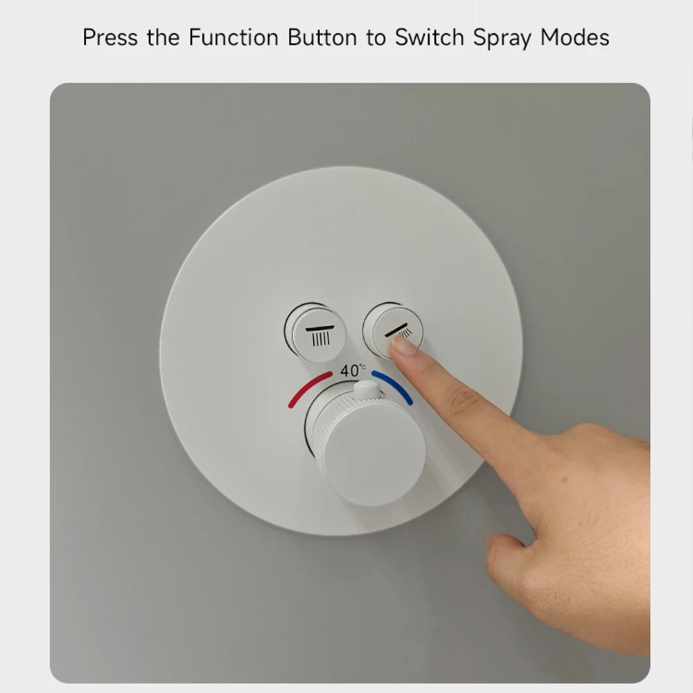 Белая термостатическая душевая система - Фотография_6