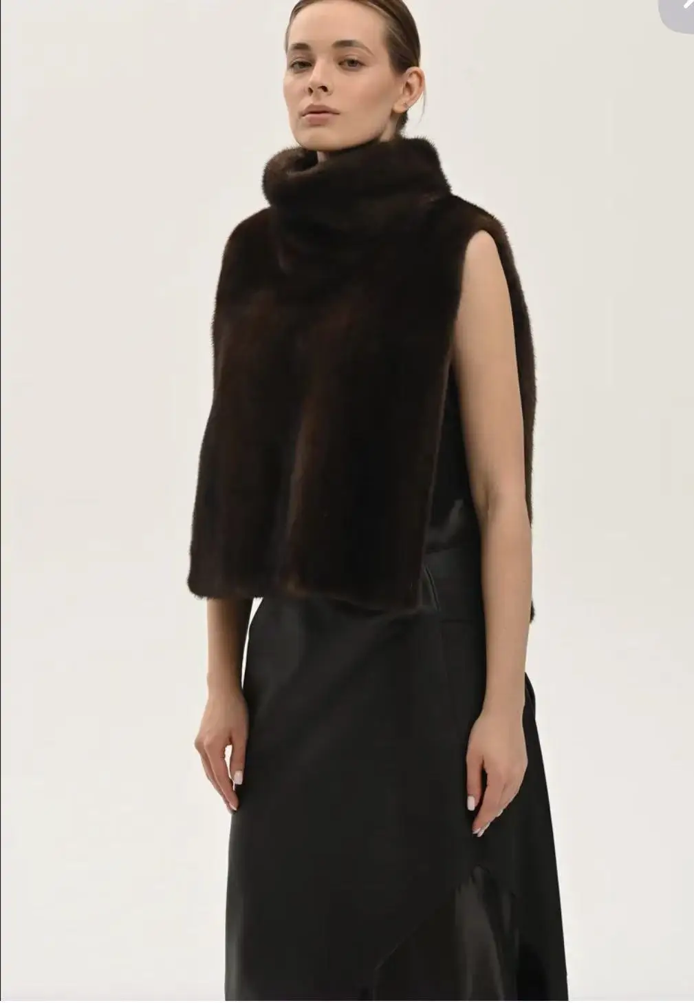 Женская новая шаль из натурального норкового меха - Фотография_5