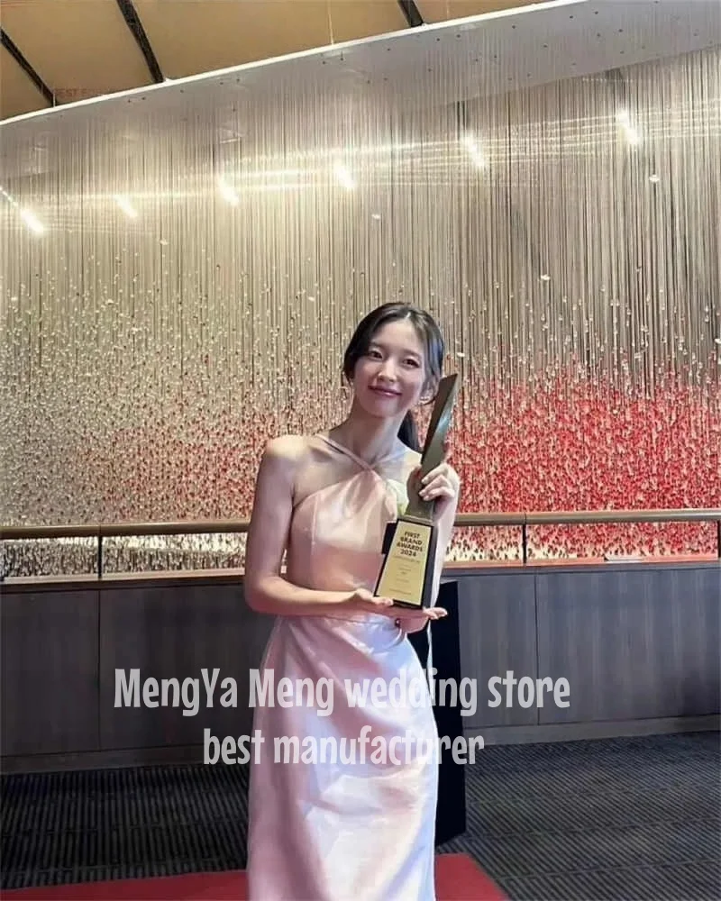 Zhuishu розовые вечерние платья с бретелькой на шее - Фотография_2