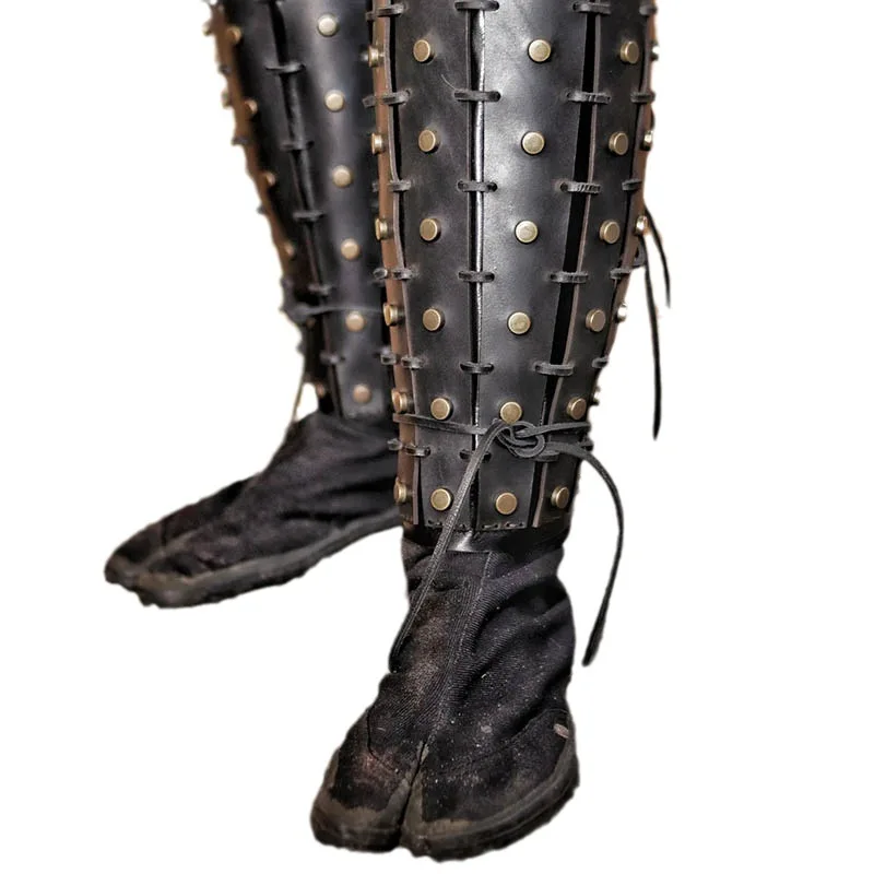 Регулируемые древние самурайские рыцарские заклепанные наколенники - Фотография_5