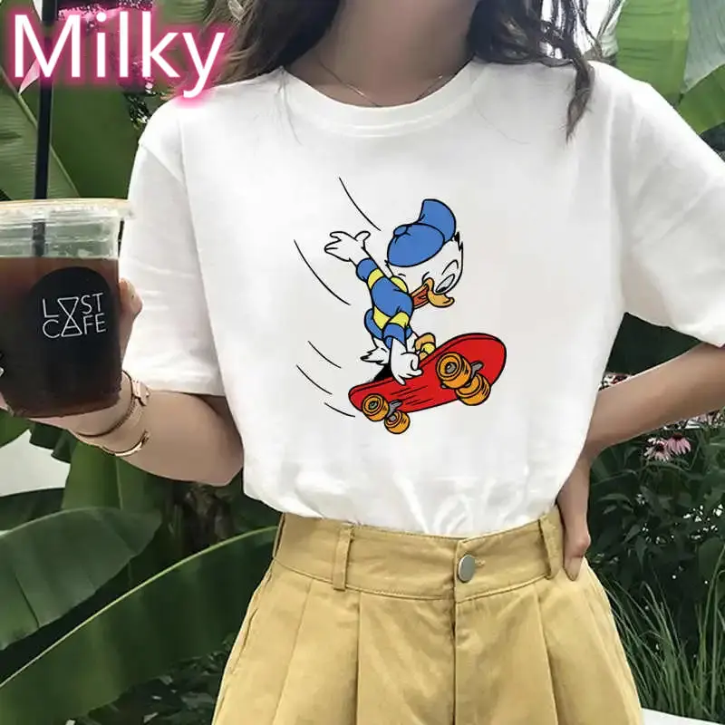 Эстетическая футболка с короткими рукавами «дональд дак» kawaii