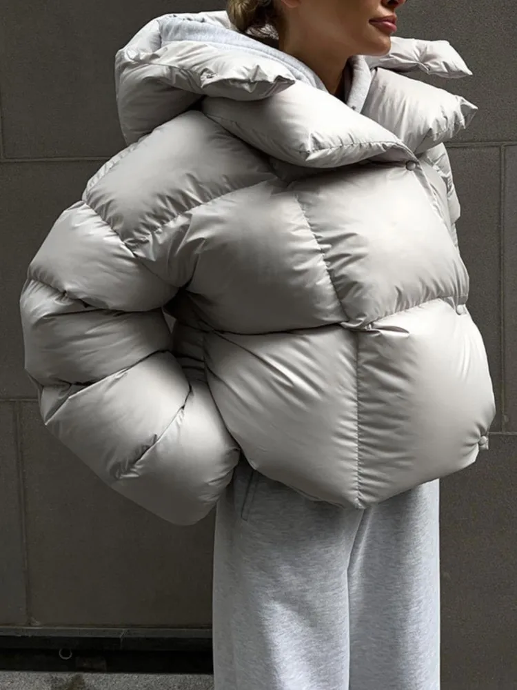 Зимний тренд, индивидуальная уличная короткая хлопковая куртка с капюшоном - Фотография_3