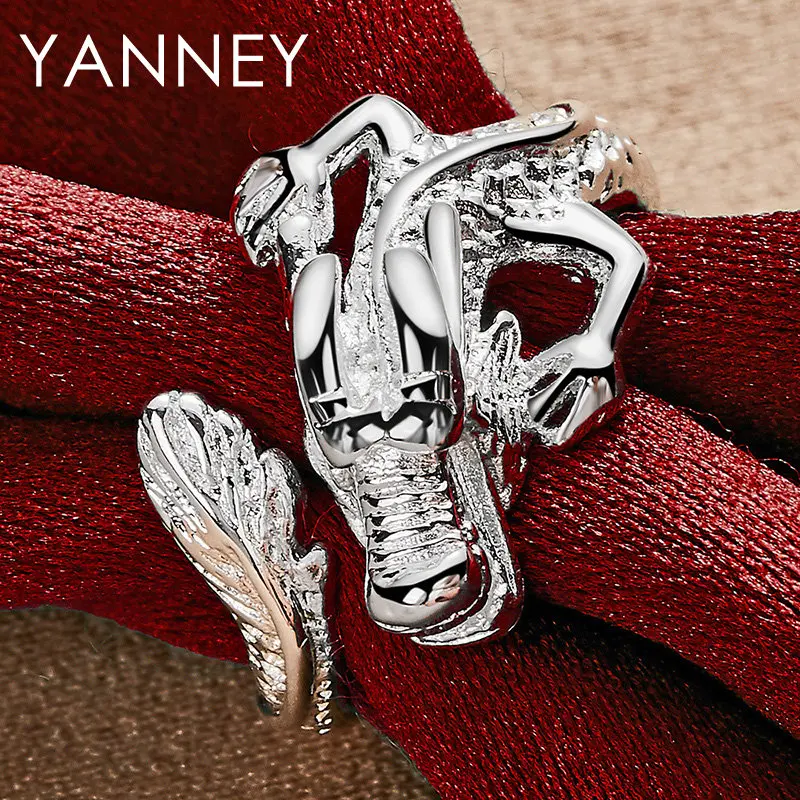 Стерлингового серебра 925 пробы с тонкой гравировкой китайского дракона - Фотография_5