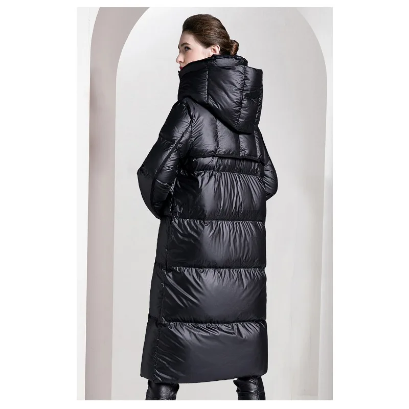 Трендовое зимнее женское холодное пальто на белом утином пуху - Фотография_5