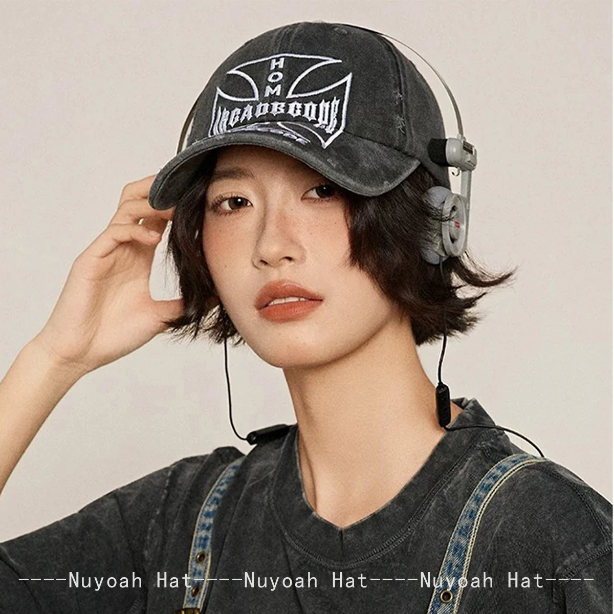 Новые бейсбольные кепки унисекс со сломанным стилем и вышивкой крестом - Фотография_3