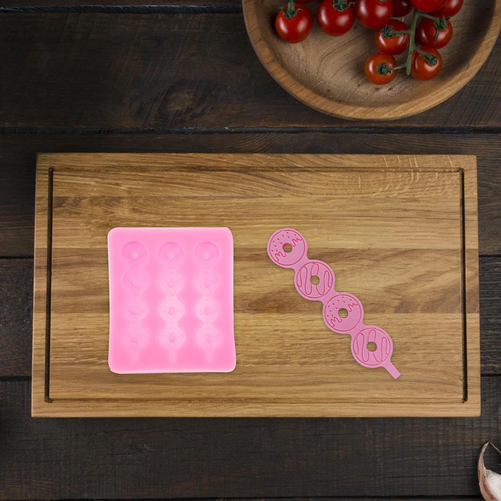 Силиконовая форма для конфет в форме пончика и яблока - Фотография_6